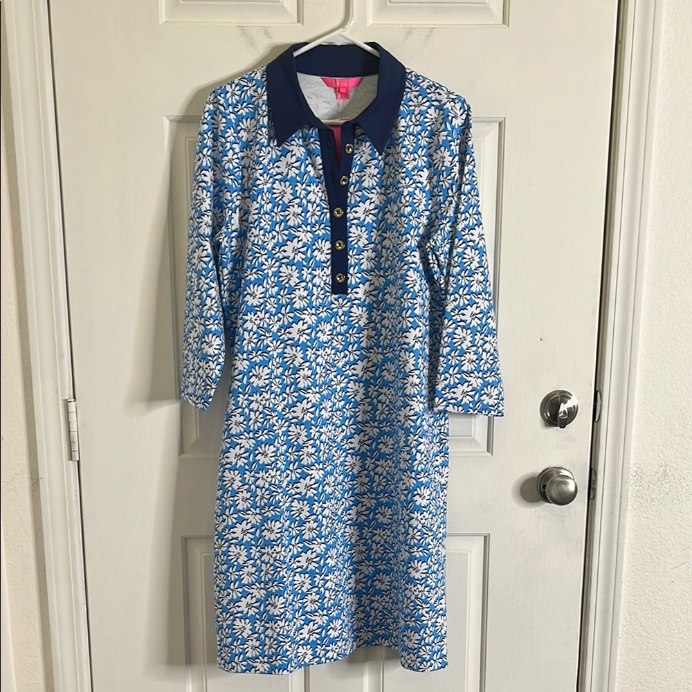 Lilly Pulitzer Women's Ainslee 3/4 Sleeve Dress size XL Preppy Country Club - Picture 4 of 15